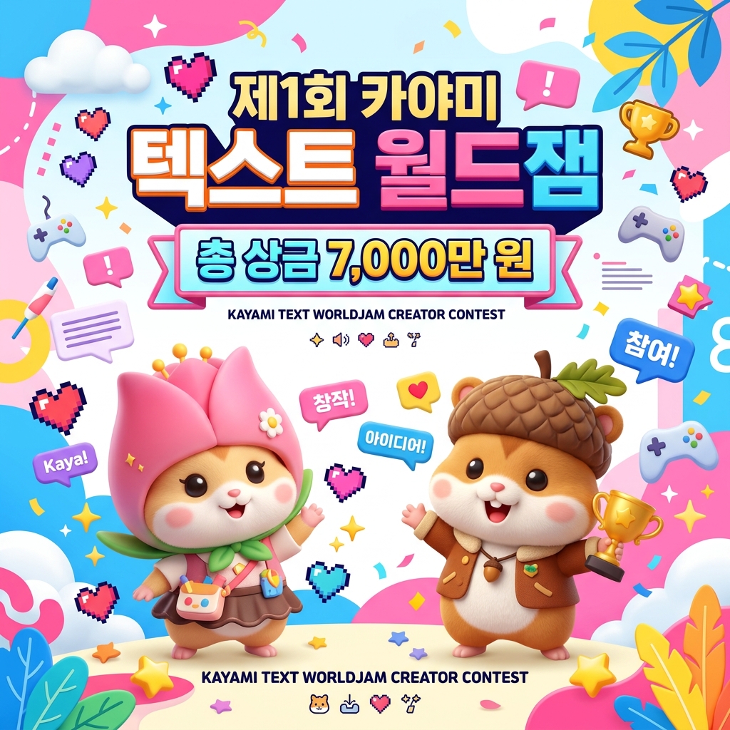 제1회 카야미 텍스트 월드잼 (총 상금 7,000만 원) 포스터